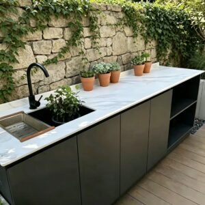 304 stainless steel exterior panels bonded to an aluminum honeycomb core outdoor kitchen Australia
