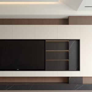 TV Cabinets-Solid wood veneer TV cabinet