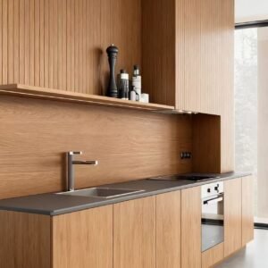 Kitchen Cabinets-Natural wood veneer