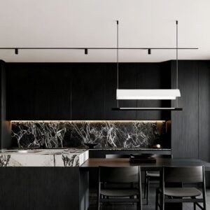 Kitchen Cabinets-Wood veneer with rock board cabinets