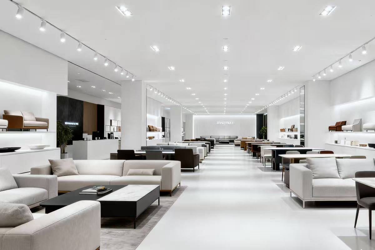 ready-made furniture in a modern mall