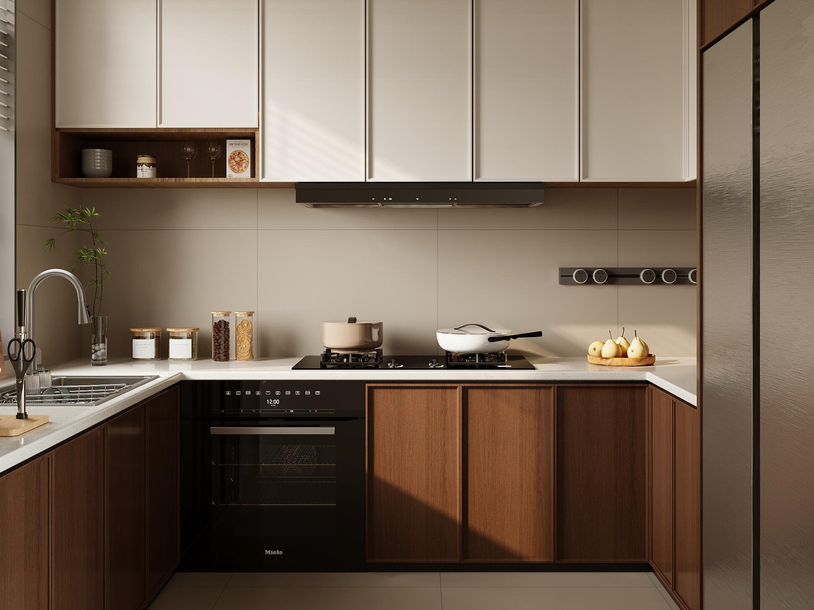 Custom kitchen cabinets cost comparison by material and layout