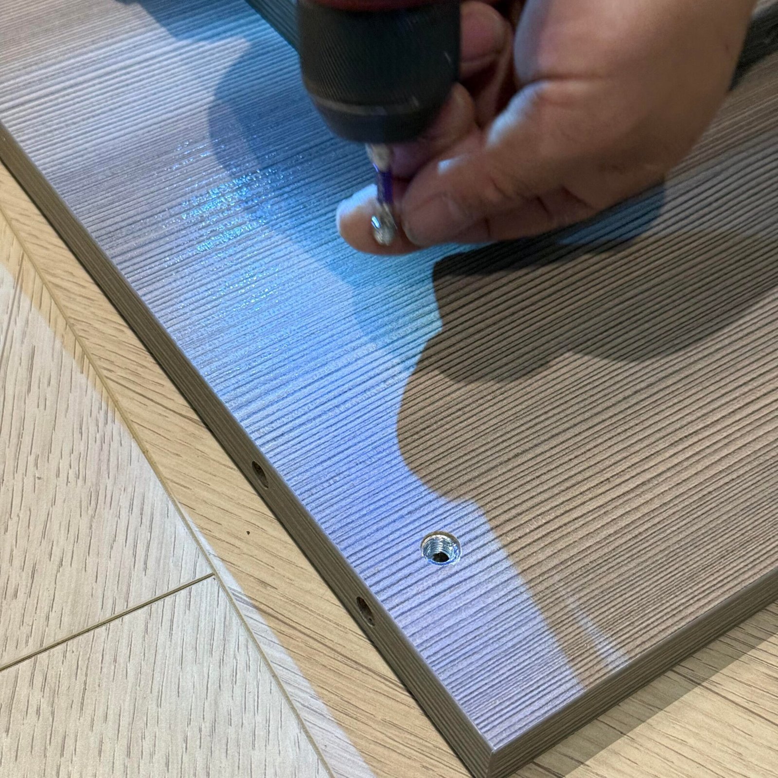 Pre-drilled cabinet panels for faster installation